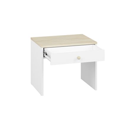 Mesa de cabeceira BUBO 58x69 cm branco/bordo claro
