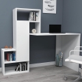 Mesa de trabalho com uma prateleira IRMAK 119x138,6 cm branco
