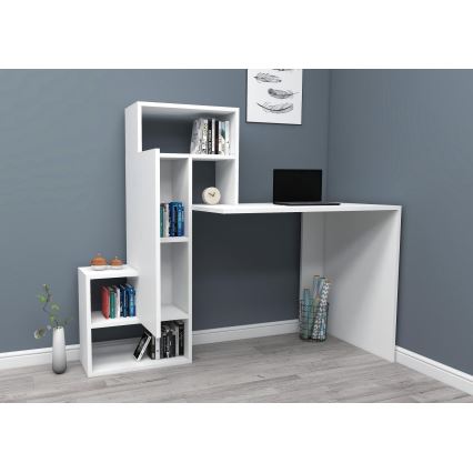 Mesa de trabalho com uma prateleira IRMAK 119x138,6 cm branco