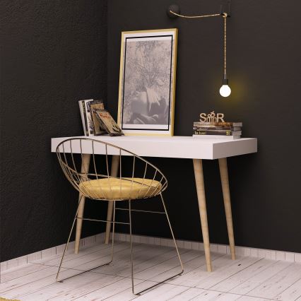 Mesa de trabalho VERONIKA 74x100 cm branco/ bege