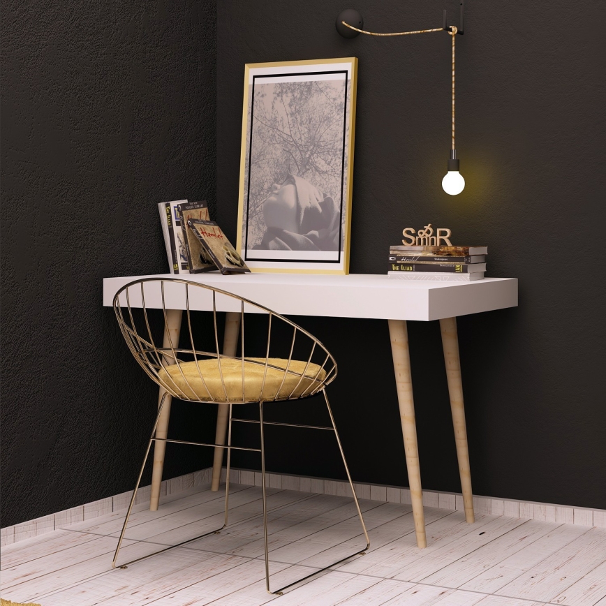 Mesa de trabalho VERONIKA 74x100 cm branco/ bege