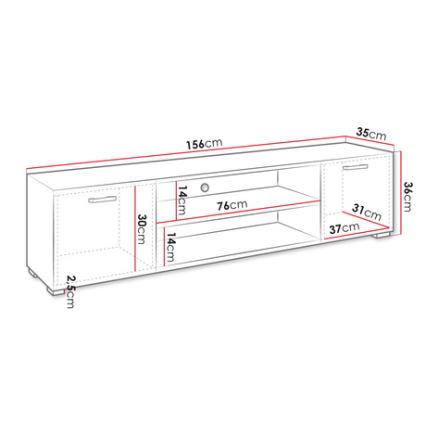 Mesa de TV GIMREN 36x156 cm branco