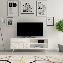 Mesa de TV VENEDIK 43,7x120 cm branco