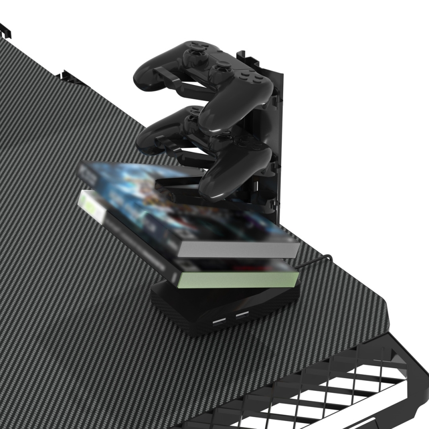 Mesa gaming FALCON com LED RGB retroiluminação 116x60 cm preto