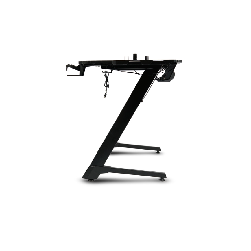 Mesa gaming SNAKE com LED RGB retroiluminação 100x60 cm preto