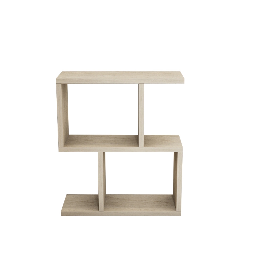 Mesa lateral CROS 45x17 cm, acabamento em mármore/bege