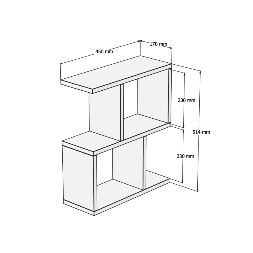 Mesa lateral CROS 45x17 cm, acabamento em mármore/bege