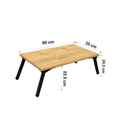 Mesa para cama GUSTO 24,5x60 cm bege/preta