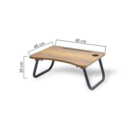 Mesa para cama SEHPA 20x60 cm bétula castanha/preto