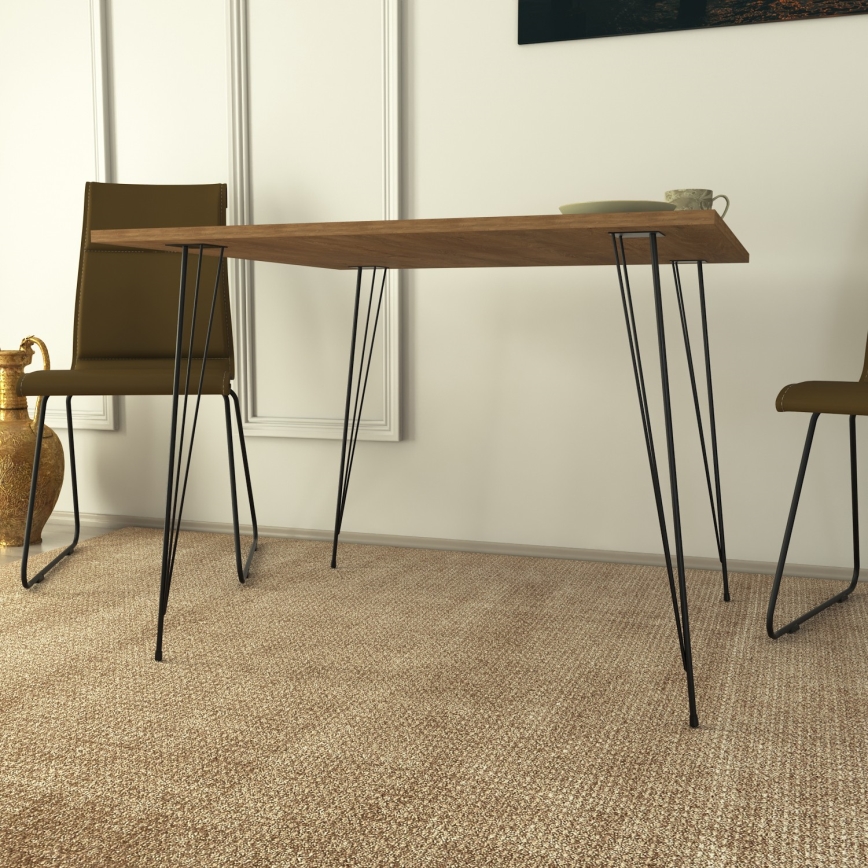 Mesa para refeição SANDALF 75x90 cm castanho/preto