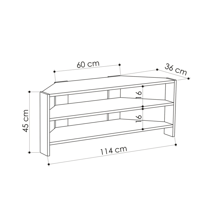 Mesa para TV THALES 45x114 cm carvalho