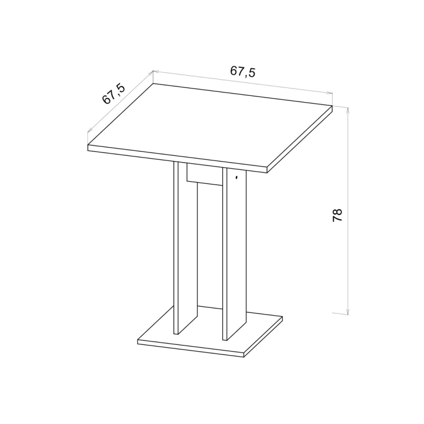 Mesa STRAPO 68x68 cm branca