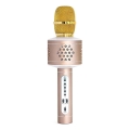 Microfone de karaoke 6W/5V 1500 mAh Bluetooth dourado