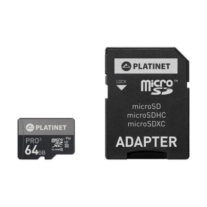 MicroSDXC 64GB U3 Pro A1 90MB/s + Adaptador SD