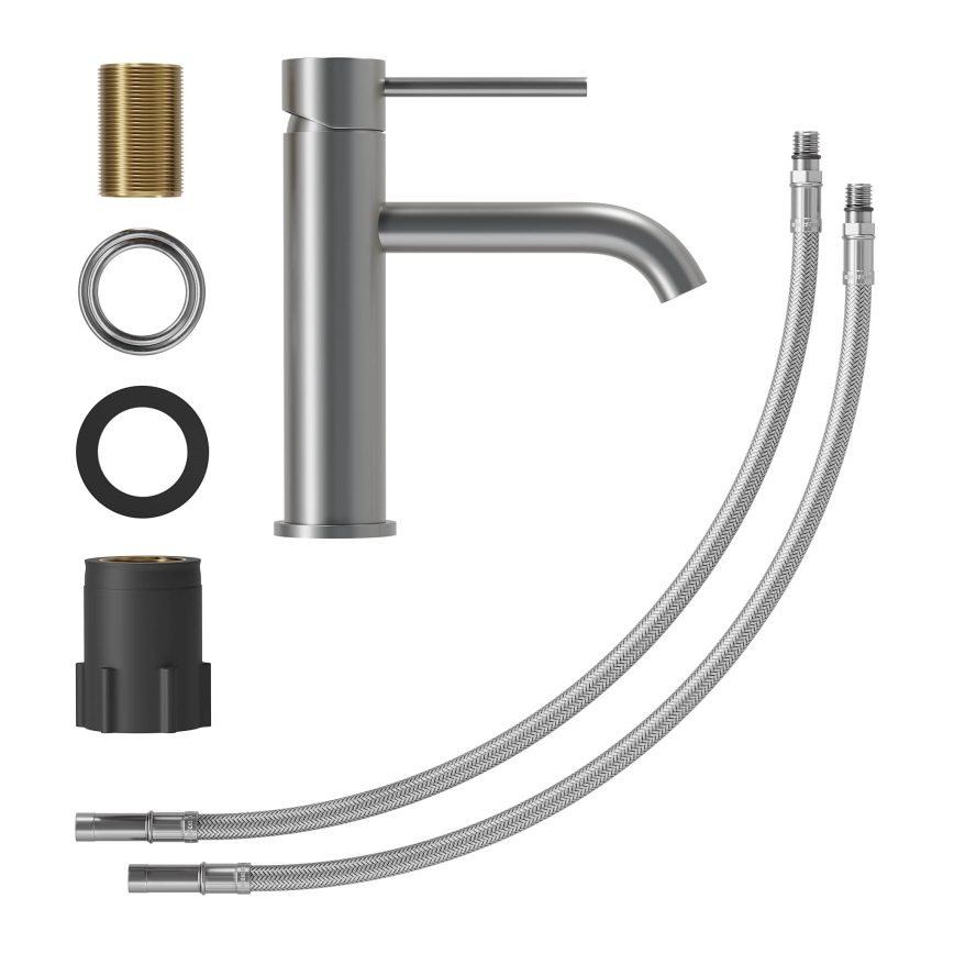 Misturadora para lavatório SOVANG 18,3 cm, cinzenta com acabamento em pó