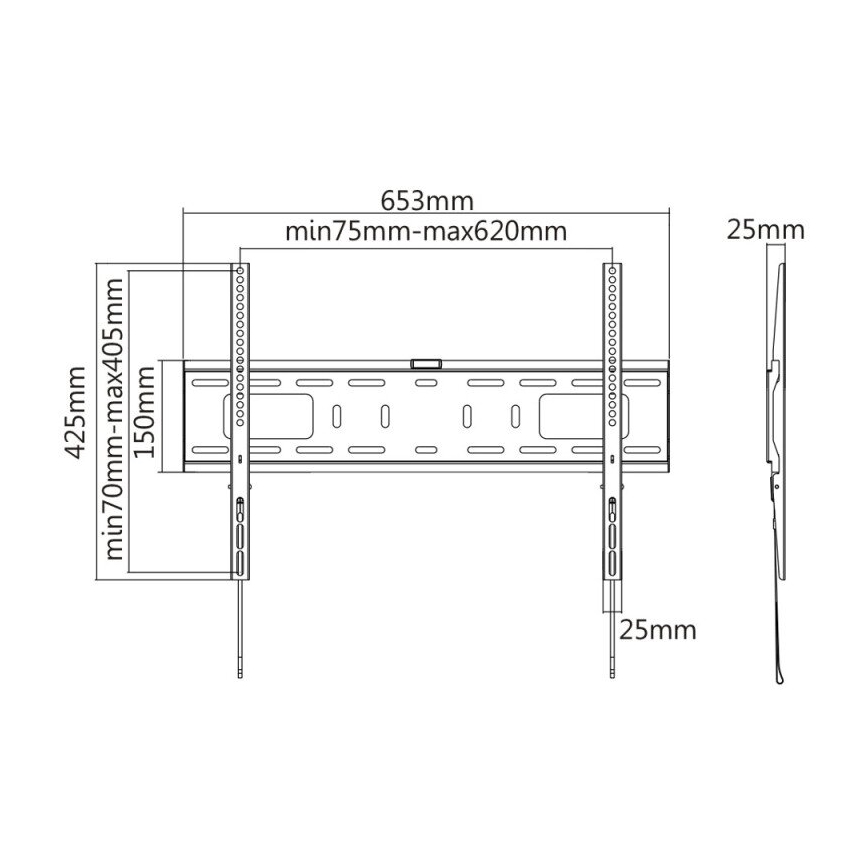 MK FLORIA MKF-17DF641 - Suporte de parede fixo para TV 80 preto