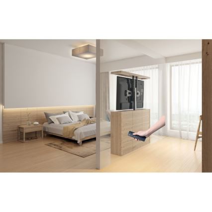 MK FLORIA MKF-19DM648 - Suporte de chão para TV 37-65 preto SCHUKO + comando