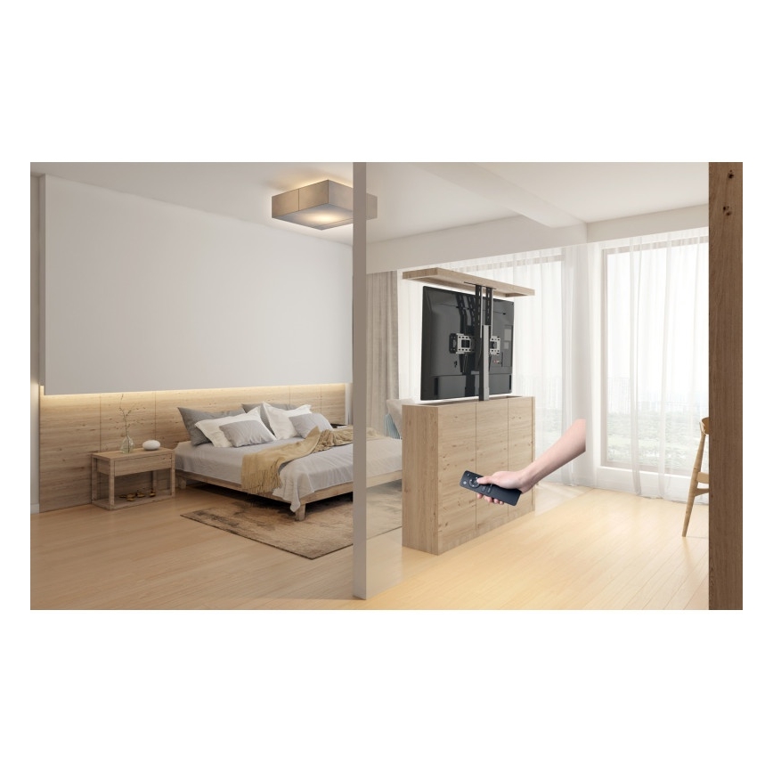 MK FLORIA MKF-19DM648 - Suporte de chão para TV 37-65 preto SCHUKO + comando