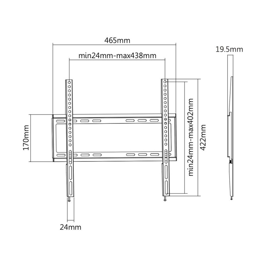 MK FLORIA MKF-20DF447 - Suporte fixo de parede para TV 65 preto