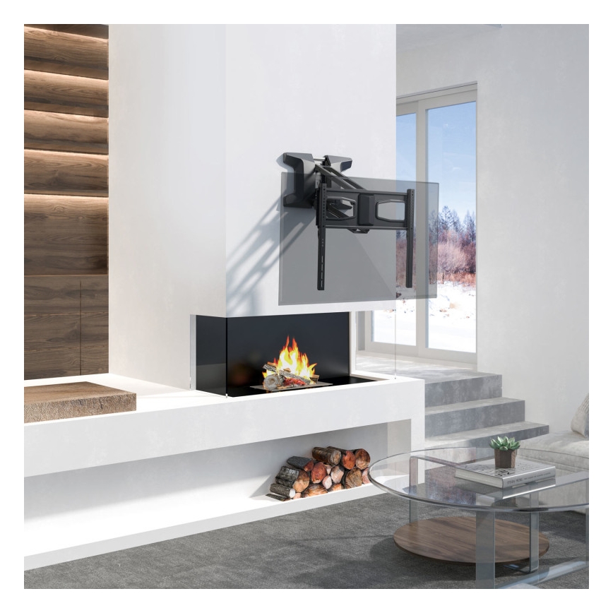 MK FLORIA MKF-21DM647 - Suporte de parede articulado para TV de 70 preto + comando remoto