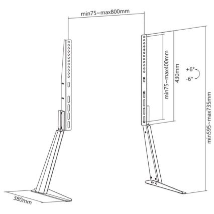 MK FLORIA MKF-21ST841 - Suporte de TV inclinável 32-70“ preto