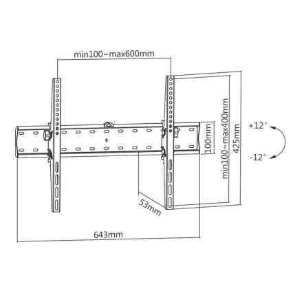 MK FLORIA MKF-23DN640 - Suporte de TV de parede dobrável 80 preto
