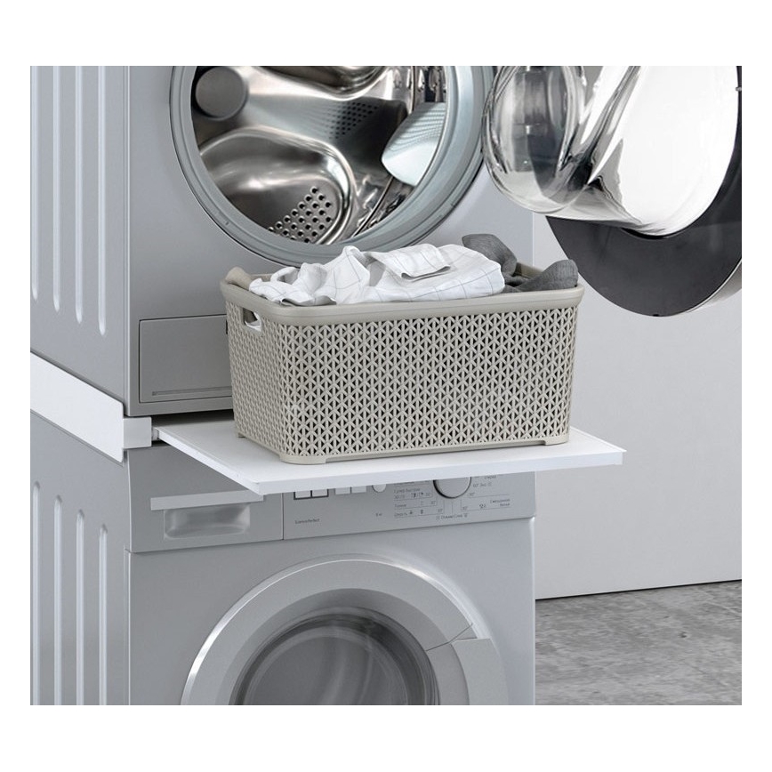 MK FLORIA MKF-23MZ601 - Kit de empilhamento para máquina de lavar e secar roupa com extensão 60 cm branco