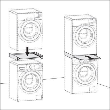 MK FLORIA MKF-23MZ601 - Kit de empilhamento para máquina de lavar e secar roupa com extensão 60 cm branco