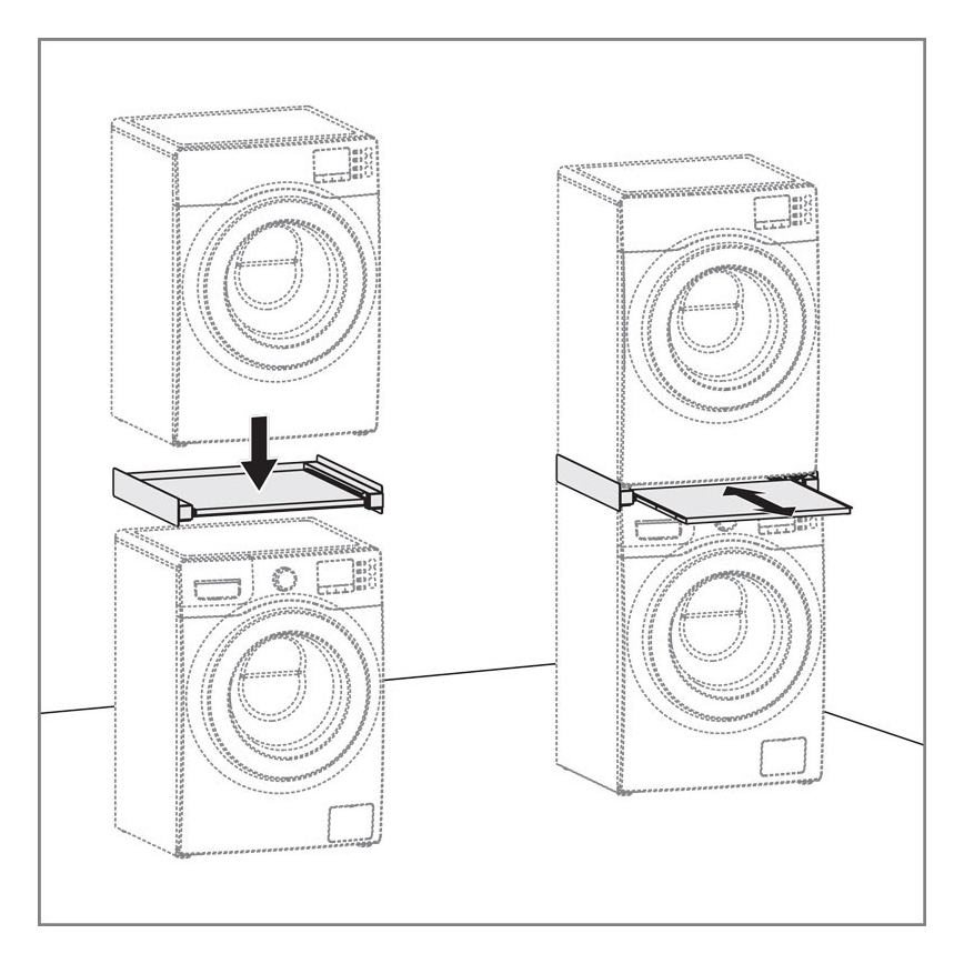 MK FLORIA MKF-23MZ601 - Kit de empilhamento para máquina de lavar e secar roupa com extensão 60 cm branco