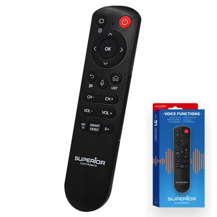 MK FLORIA Superior RC UNI TV LG VOICE - Comando substituto para TV da marca LG, 2x AAA