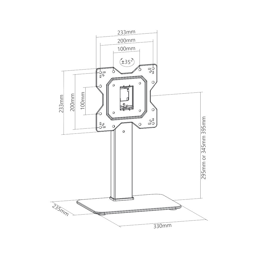 MK FLORIA Superior SUPSTV019 - Suporte de pé para TV 23-43 preto