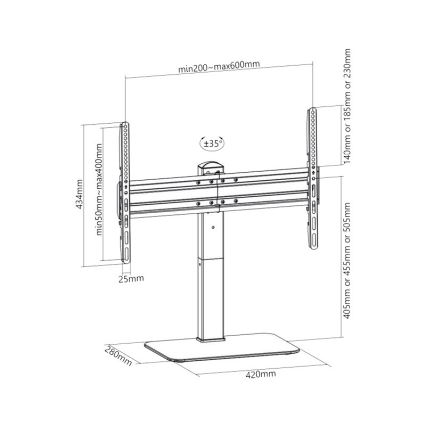 MK FLORIA Superior SUPSTV020 - Suporte de chão para TV 37-70 preto