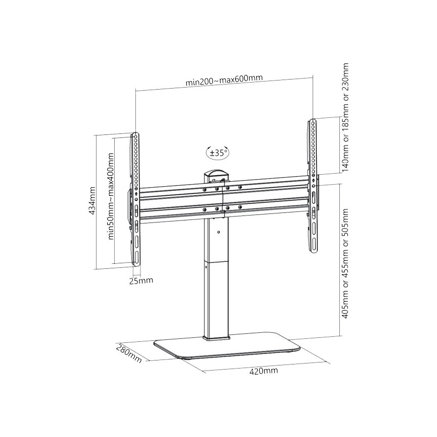 MK FLORIA Superior SUPSTV020 - Suporte de chão para TV 37-70 preto