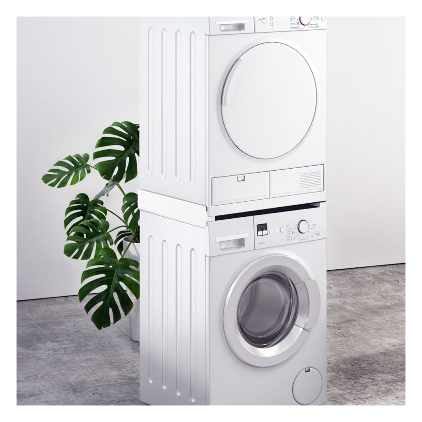 MK FLORIA Superior Tower Slim - Kit de empilhamento para máquina de lavar e secadora 66 cm branco