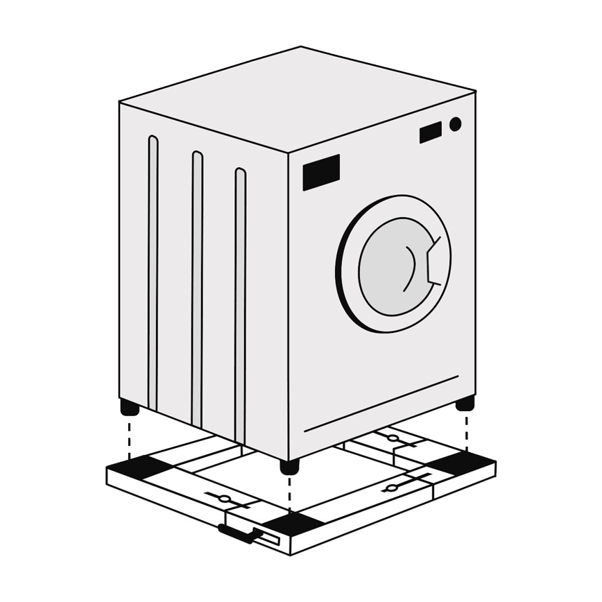 MK FLORIA Superior Wheel Wash - Base anti-vibração para máquina de lavar roupa 62x62 cm