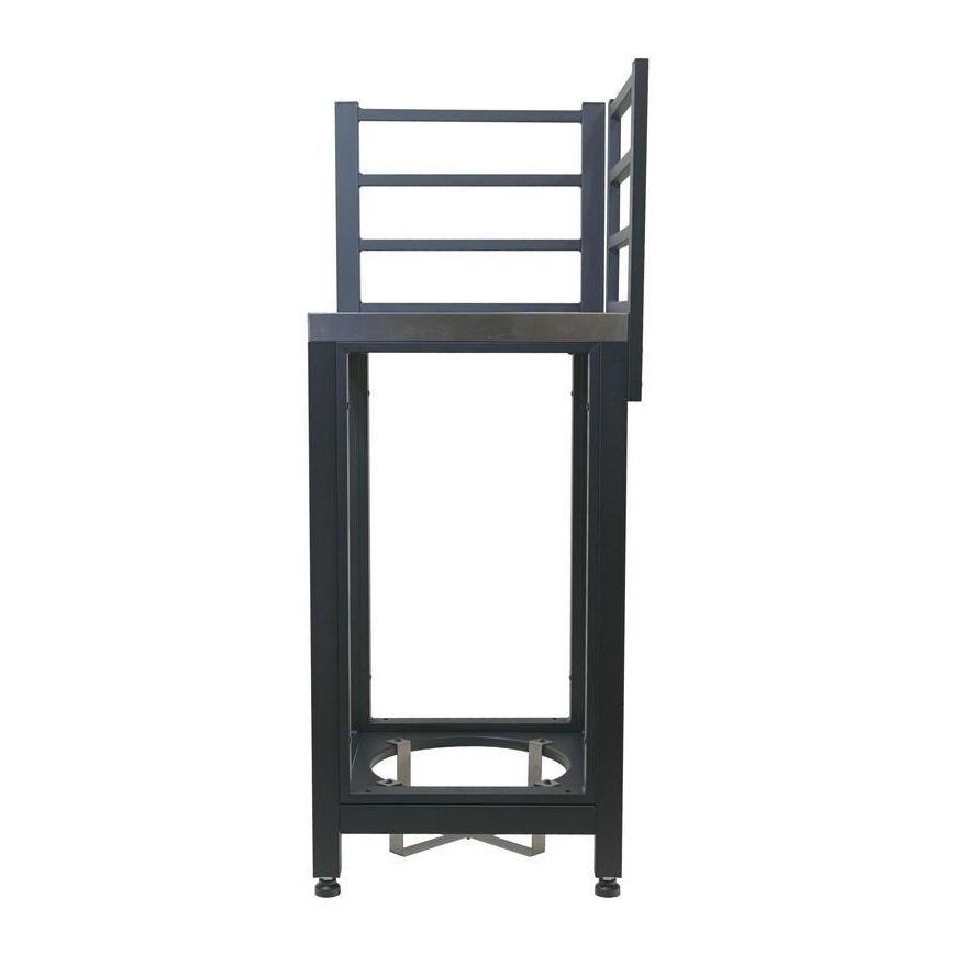Módulo de canto para exterior 47x47x123 cm, preto/aço inoxidável