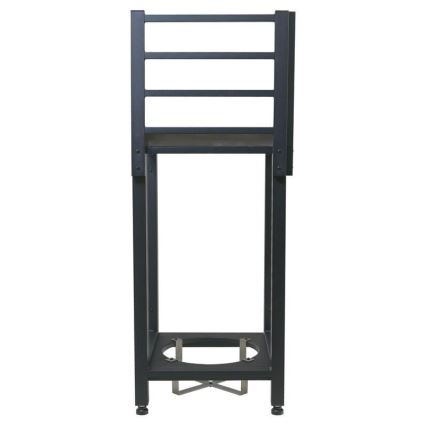 Módulo de canto para exterior 47x47x123 cm, preto/aço inoxidável