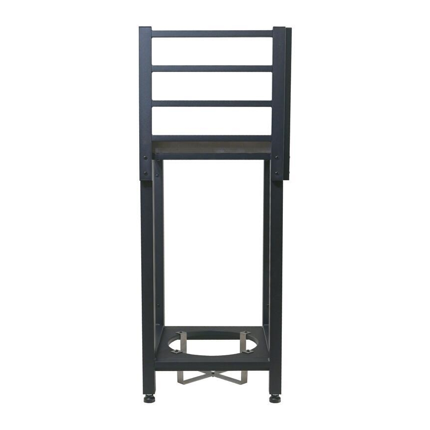 Módulo de canto para exterior 47x47x123 cm, preto/aço inoxidável