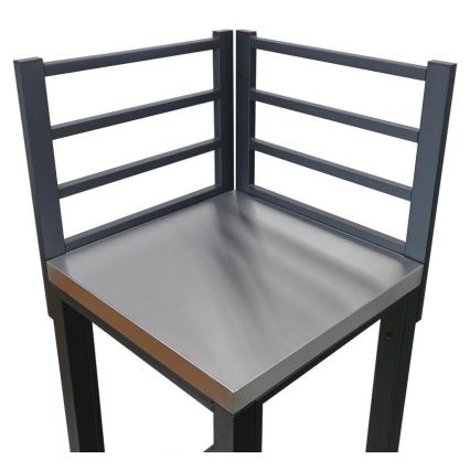 Módulo de canto para exterior 47x47x123 cm, preto/aço inoxidável