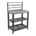 Módulo de mesa para exterior 80x47x123 cm preto/aço inoxidável