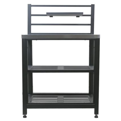 Módulo de mesa para exterior 80x47x123 cm preto/aço inoxidável