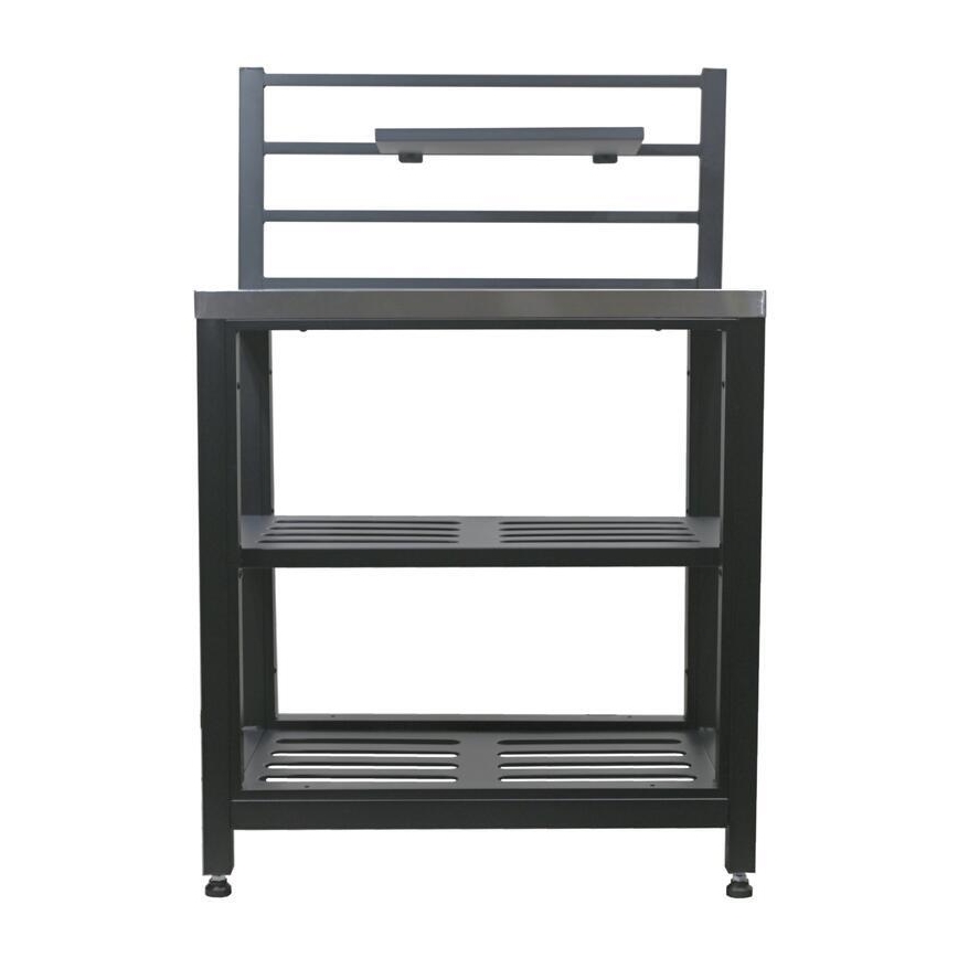 Módulo de mesa para exterior 80x47x123 cm preto/aço inoxidável