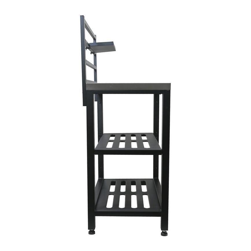 Módulo de mesa para exterior 80x47x123 cm preto/aço inoxidável