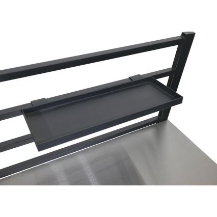 Módulo de mesa para exterior 80x47x123 cm preto/aço inoxidável