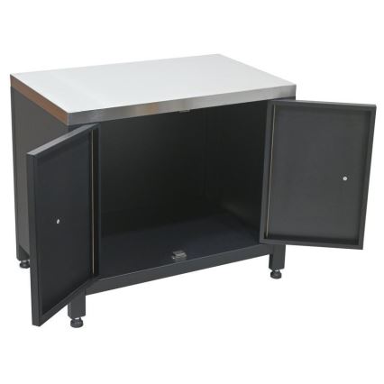 Módulo exterior — armário para grelhador 80 x 47 x 69 cm, preto/inox