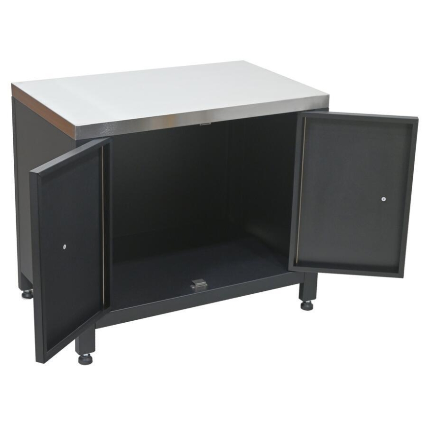 Módulo exterior — armário para grelhador 80 x 47 x 69 cm, preto/inox
