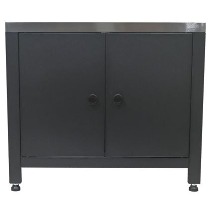 Módulo exterior — armário para grelhador 80 x 47 x 69 cm, preto/inox