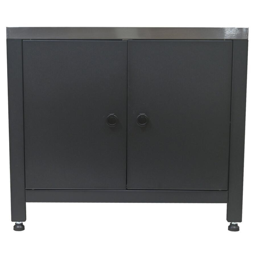 Módulo exterior — armário para grelhador 80 x 47 x 69 cm, preto/inox