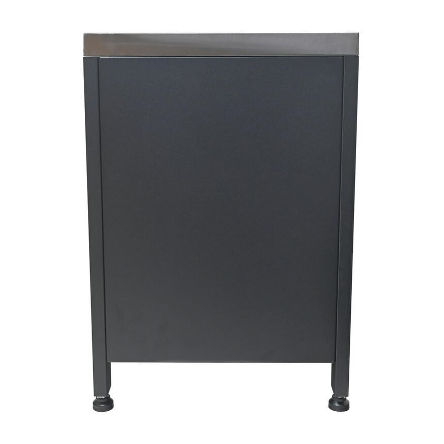 Módulo exterior — armário para grelhador 80 x 47 x 69 cm, preto/inox