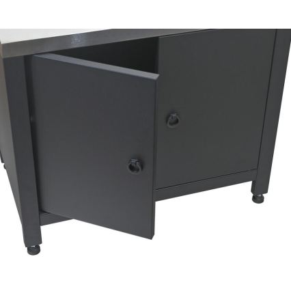Módulo exterior — armário para grelhador 80 x 47 x 69 cm, preto/inox